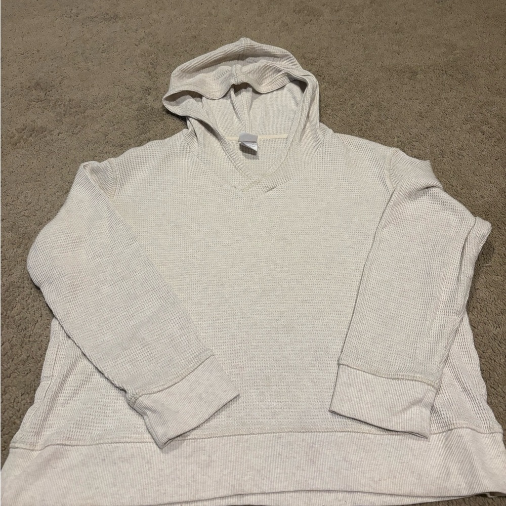 Waffle knit hoodie